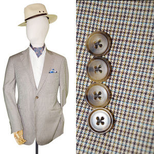 SAMUELSOHN 40R GRAY MICRO HOUNDSTOOTH SPORT COAT